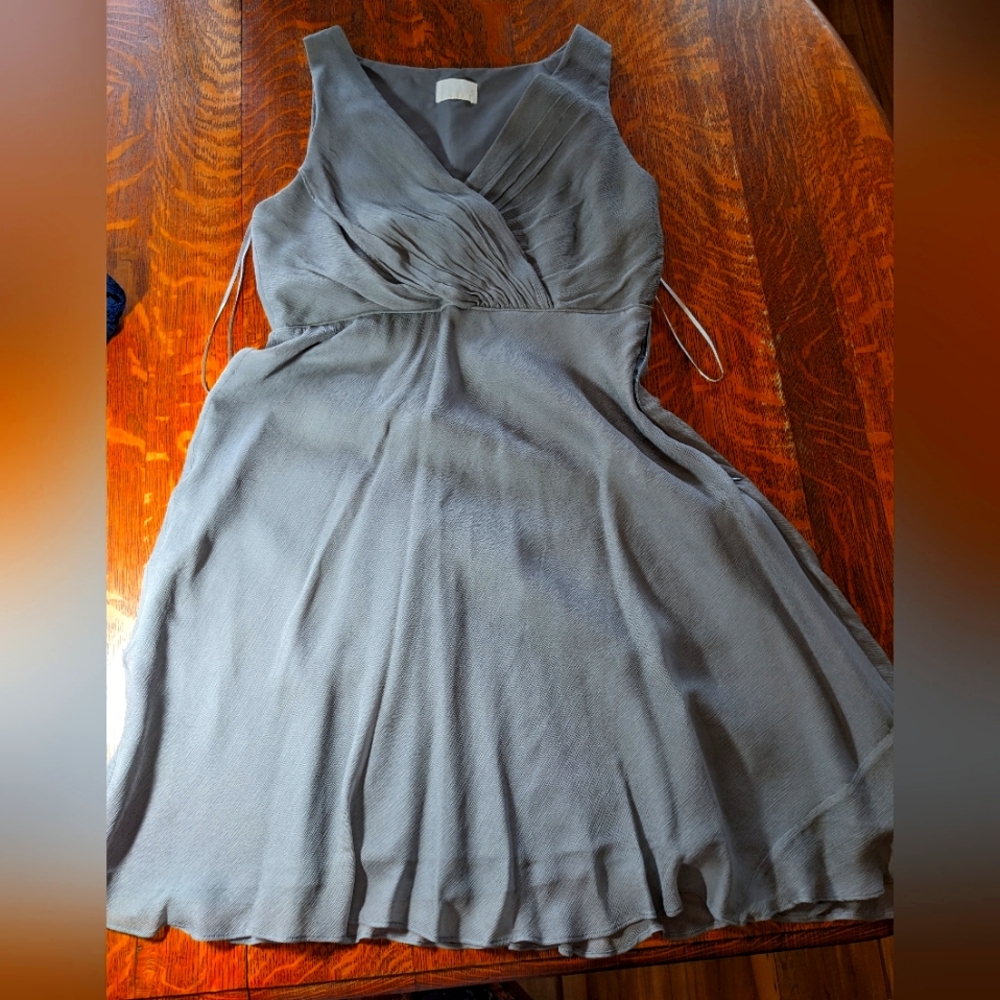 Gray J Crew chiffon lined dress size PM
